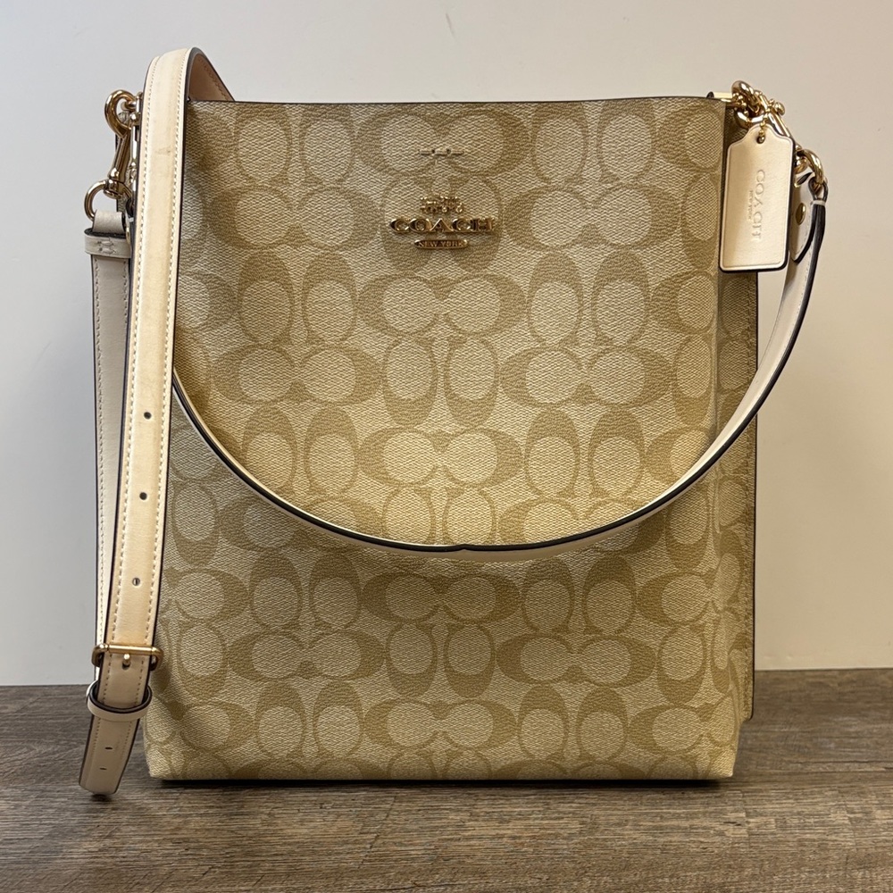 Coach Signature “Gallery Tote” in Khaki/Saddle (Style No. L2279-CA561)